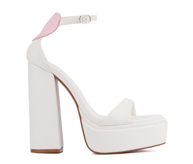 Women's Olivia Miller Amour Dress Sandals in White color