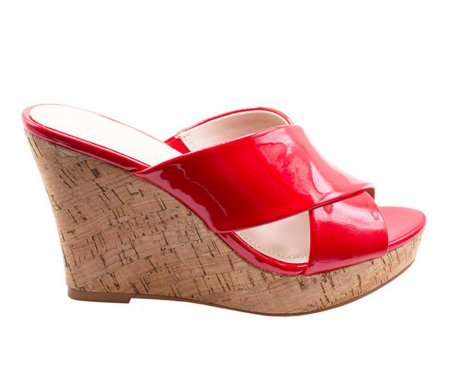 Women's Charles by Charles David Latrice Wedge Sandals in Hot Red color