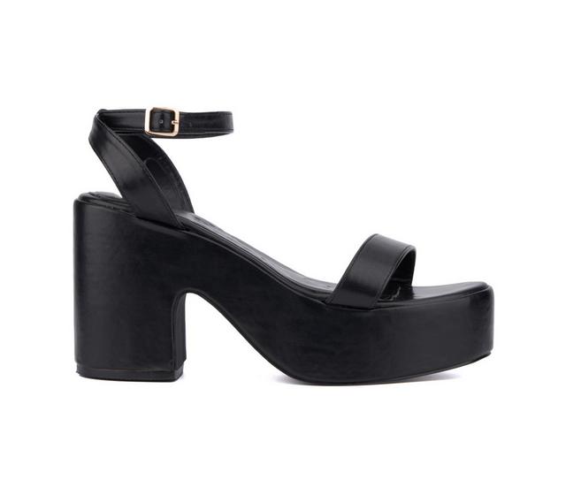 Women's Olivia Miller Charmer Platform Dress Sandals in Black color