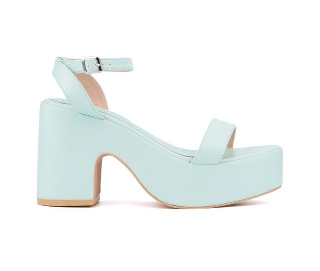 Women's Olivia Miller Charmer Platform Dress Sandals in Mint color