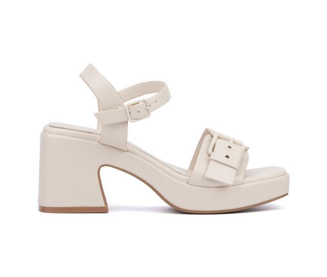 Women's Olivia Miller Slay Dress Sandals in Bone color