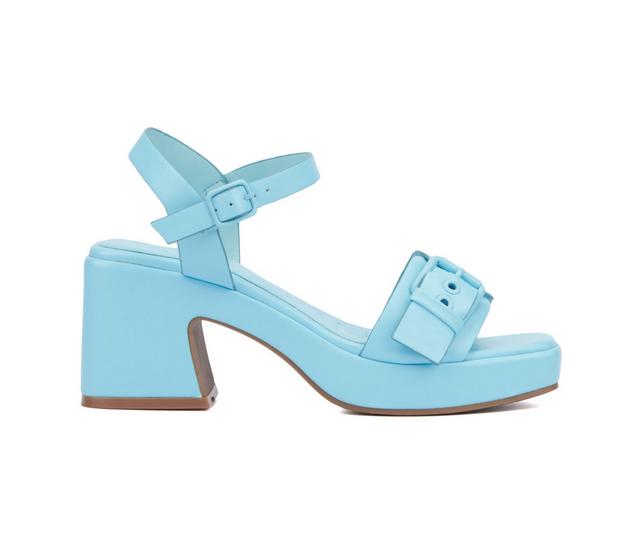 Women's Olivia Miller Slay Dress Sandals in Light Blue color