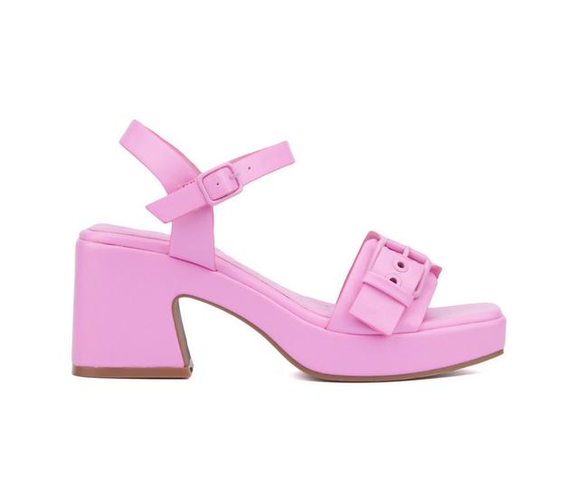Women's Olivia Miller Slay Dress Sandals in Pink color