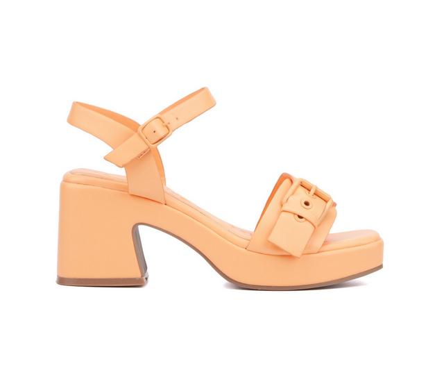 Women's Olivia Miller Slay Dress Sandals in Sobert Orange color