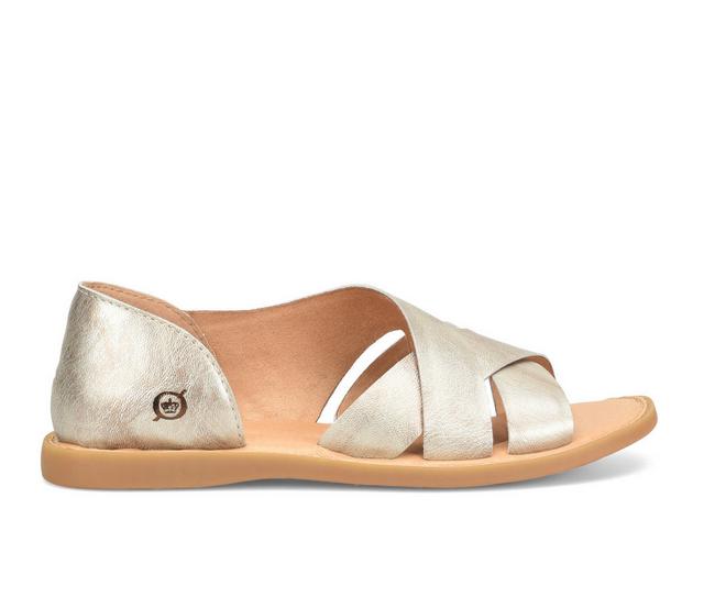 Women's Born Ithica Sandals in Light Gold color