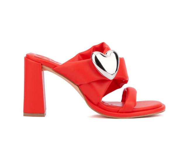 Women's Olivia Miller Lovey Dovey Dress Sandals in Red color