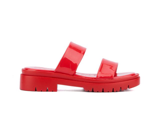 Women's Olivia Miller Tempting Platform Sandals in Red color