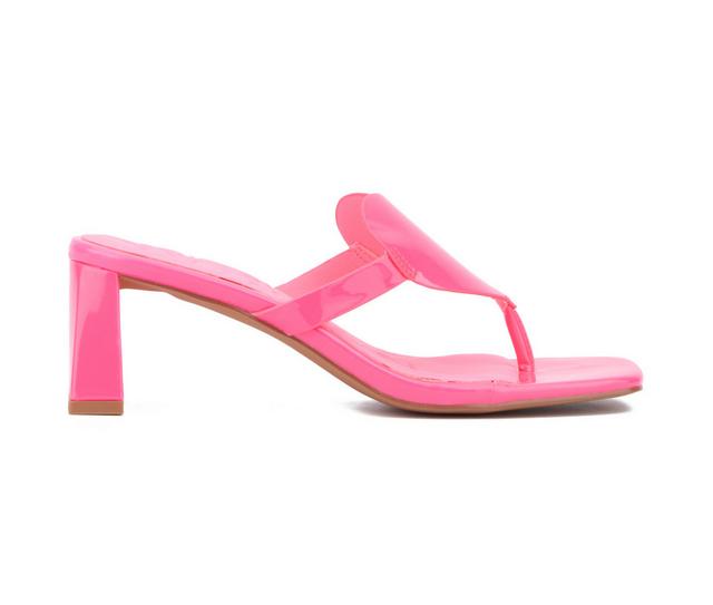 Women's Olivia Miller Lover Gurl Dress Sandals in Neon Pink color