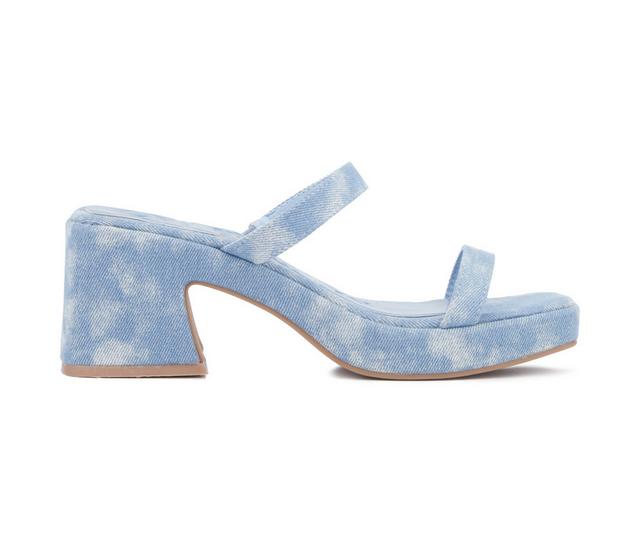 Women's Olivia Miller Savage Dress Sandals in Blue Denim color