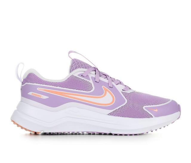 Girls' Nike Big Kid Cosmic Runner Running Shoes in Violet/White color