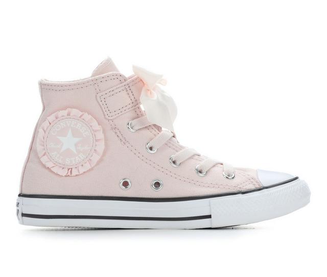 Girls' Converse Chuck Taylor All Star Mid Ruffle High Top Sneakers in Blush/White color