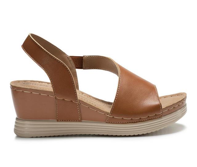 Women's Henry Ferrara Comfort-70 Wedge Sandals in Brown color