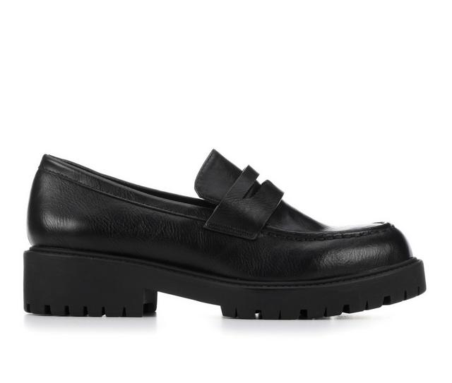 Women's Soda Hender-S Block-Heeled Loafers in Black color