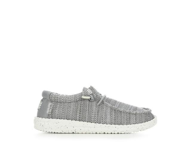 Boys' HEYDUDE Little Kid & Big Kid Wally Stretch Sox Casual Shoes in Grey color