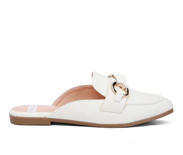 Women's Rag & Co Abner Horsebit Mules in White color