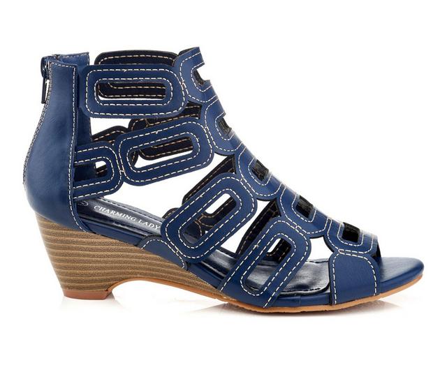 Women's Henry Ferrara S507 Dress Sandals in Navy color