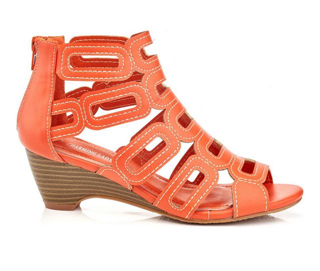 Women's Henry Ferrara S507 Dress Sandals in Orange color