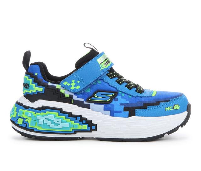 Boys' Skechers Little Kid & Big Kid Megacraft 4 Running Shoes in Blue/lime color