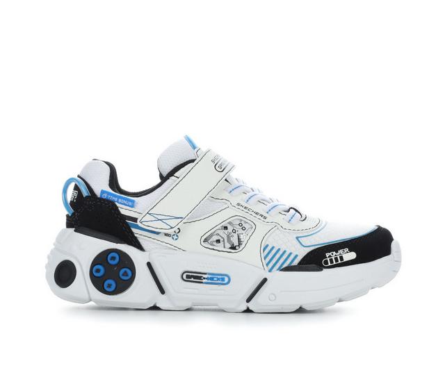 Boys' Skechers Gametronix 2.0 Boys Running Shoes in Wht/Blk/Blu color