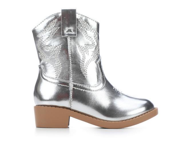 Girls' Soda Toddler Blazing Cowboy Boots in Silver color