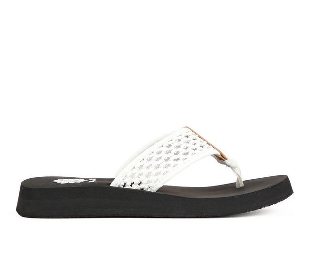 Women's Yellow Box Felisa Flip-Flops in White color