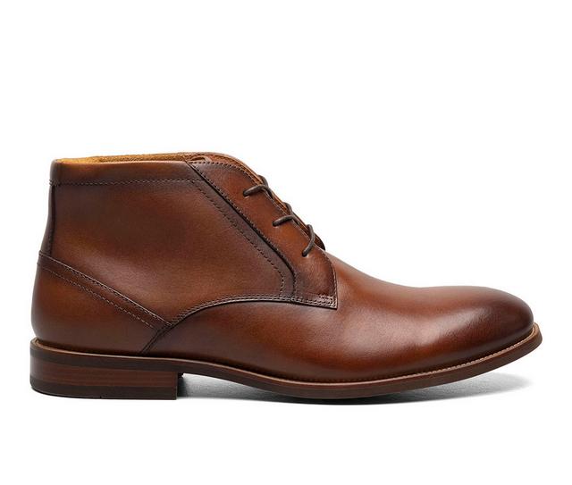 Men's Florsheim Rucci Plain Toe Chukka Dress Boots in Cognac color