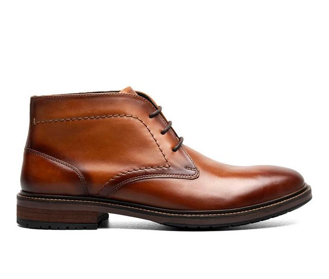 Men's Florsheim Forge Plain Toe Chukka Dress Boots in Cognac color