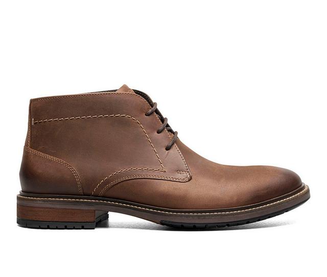 Men's Florsheim Forge Plain Toe Chukka Dress Boots in Crazy Horse Br color