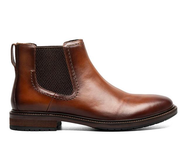 Men's Florsheim Forge Plain Toe Gore Dress Boots in Cognac color