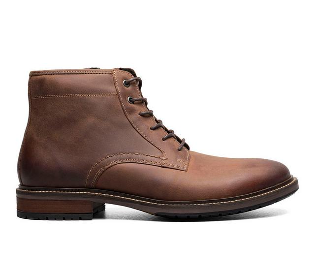 Men's Florsheim Forge Plain Toe Lace Up Boots in Crazy Horse Br color