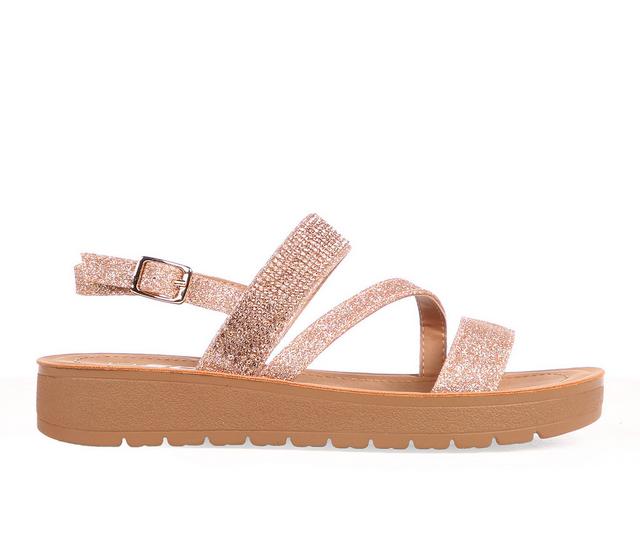 Girls' Soda Little Kid & Big Kid Diary-IIS Sandals in Rose Gold color