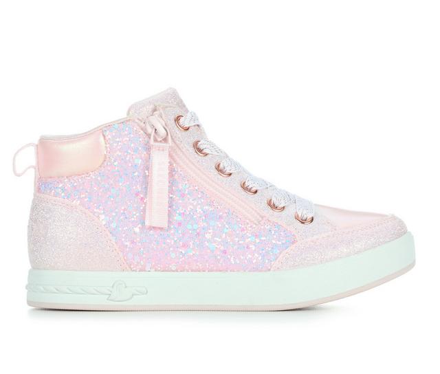 Girls' Skechers Street Little Kid & Big Kid Standouts 2.0 Luxe Shimmer High-Top Sneakers in Light Pink color