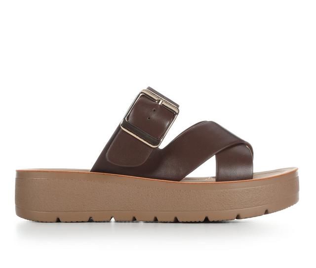 Women's Soda Resume-S Platform Sandals in Brown color