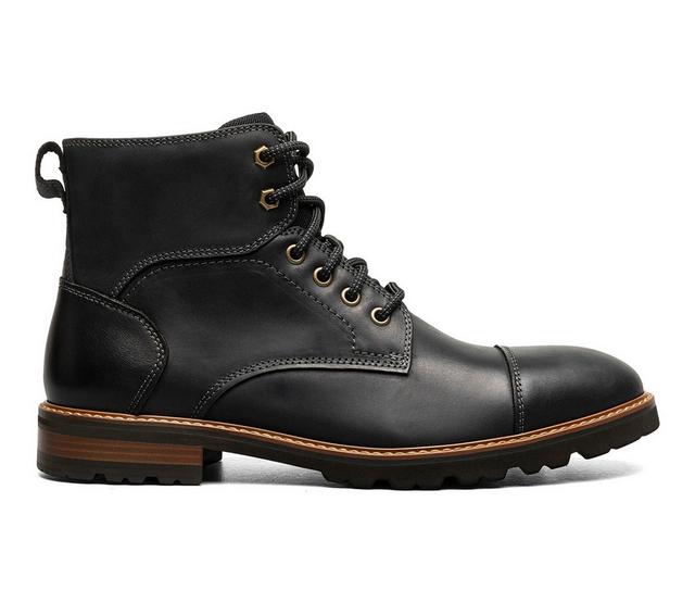 Men's Florsheim Renegade Cap Toe Lace Up Boots in Black CH color