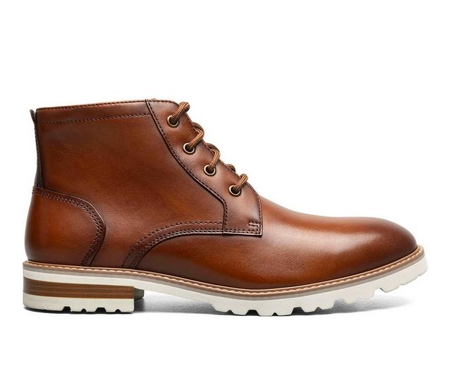 Men's Florsheim Renegade Plain Toe 4-Eye Boots in Cognac color