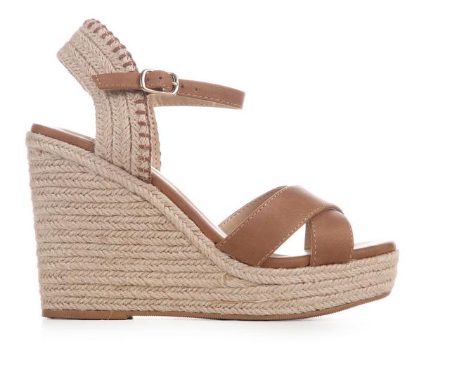 Women's Soda Lorita Wedges in Tan color