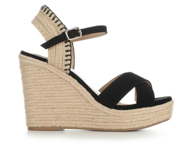 Women's Soda Lorita Wedges in Black Nub color