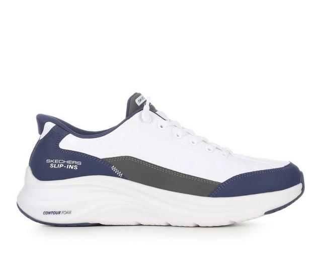 Men's Skechers 232619 Cozy Fit Slip-Ins Walking Shoes in White/Navy color