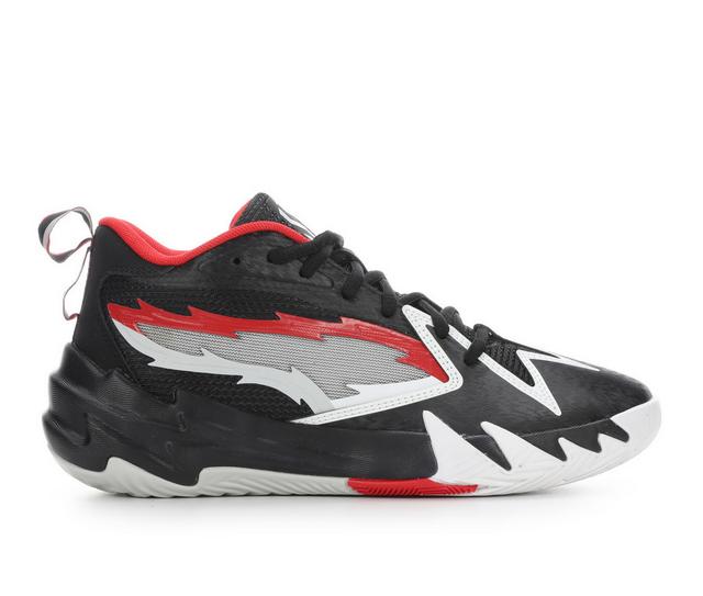 Boys' Puma Big Kid Scoot Zero City Jr Basketball Shoes in Black/White/Red color