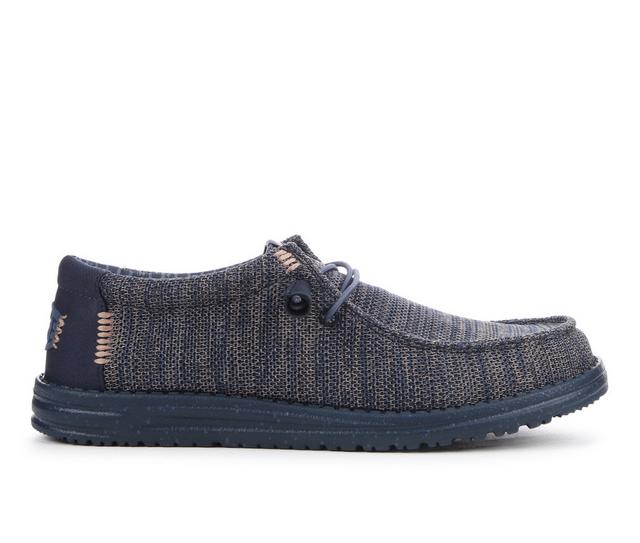 Men's HEYDUDE Wally Stretch Sox Casual Shoes in Navy Blazer color