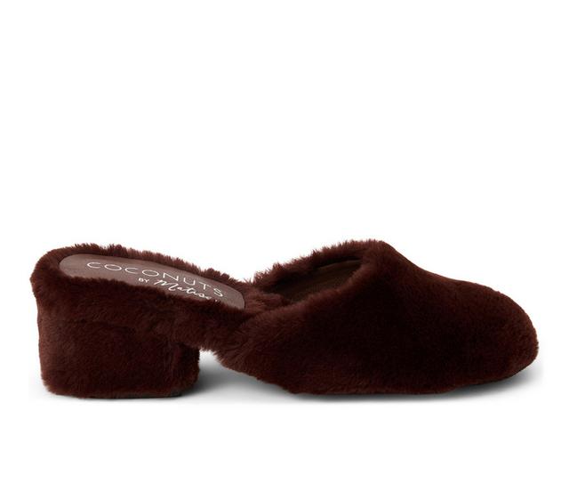 Women's Coconuts by Matisse Teddy Heeled Mules in Chocolate color