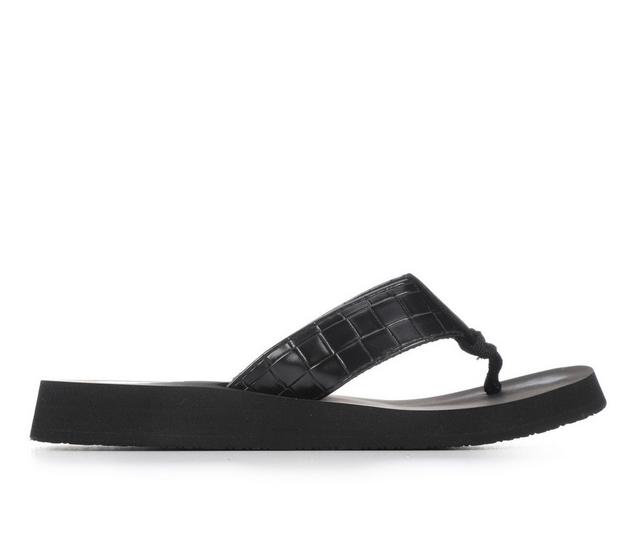 Women's Yellow Box Abenego Flip-Flops in Black color