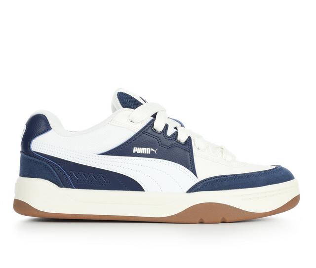 Men's Puma Park Lifestyle Sk8 SD Skate Shoes in Navy/Cream/Gum color