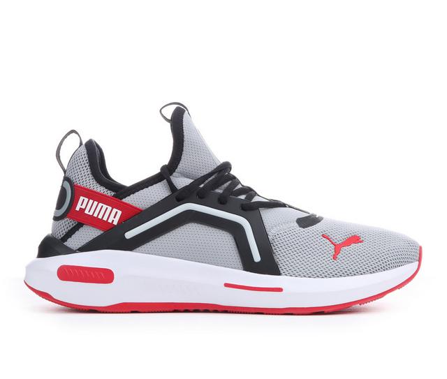 Men's Puma Softride Enzo 5.0 Running Shoes in Grey/Red/Black color