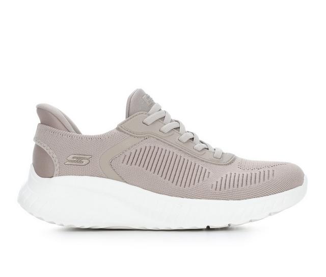 Women's Skechers 117497 BOBS Squad Chaos Slip-Ins Sneakers in Taupe color
