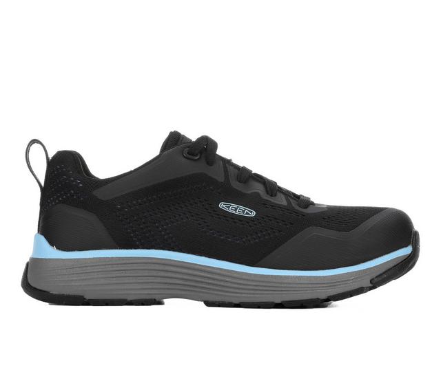 Women's KEEN Utility Sparta II Aluminum Toe Work Shoes in Airy Blue/Black color