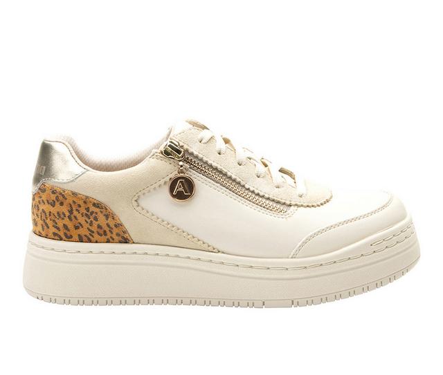 Women's ALEGRIA Averie Lace Up Sneakers in Cream color