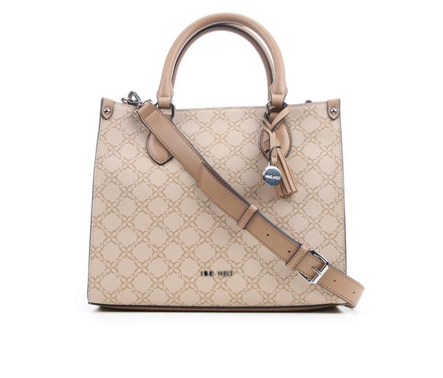 Nine West Chelsay Satchel Handbag in Khaki Logo color