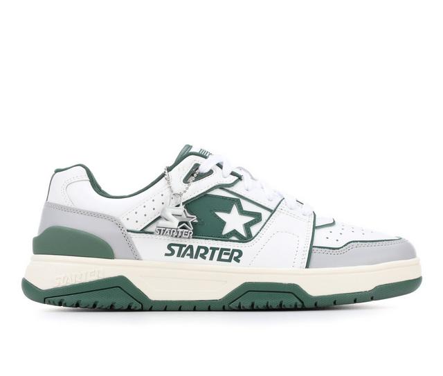 Men's Starter Fast Break Low Casual Shoes in Wh/Green/Gry color