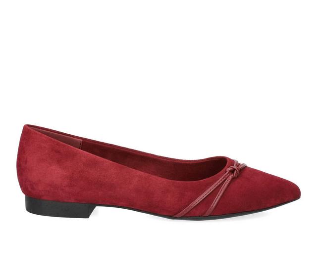 Women's Bella Vita Rhea Flats in Burgundy Suede color